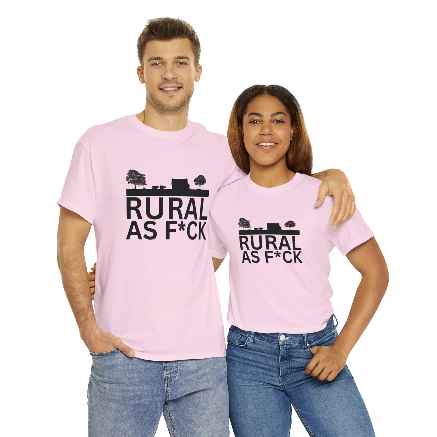 "Rural AF" One sided Gildan 5000 Unisex Heavy Cotton Tee (Printed on Front)