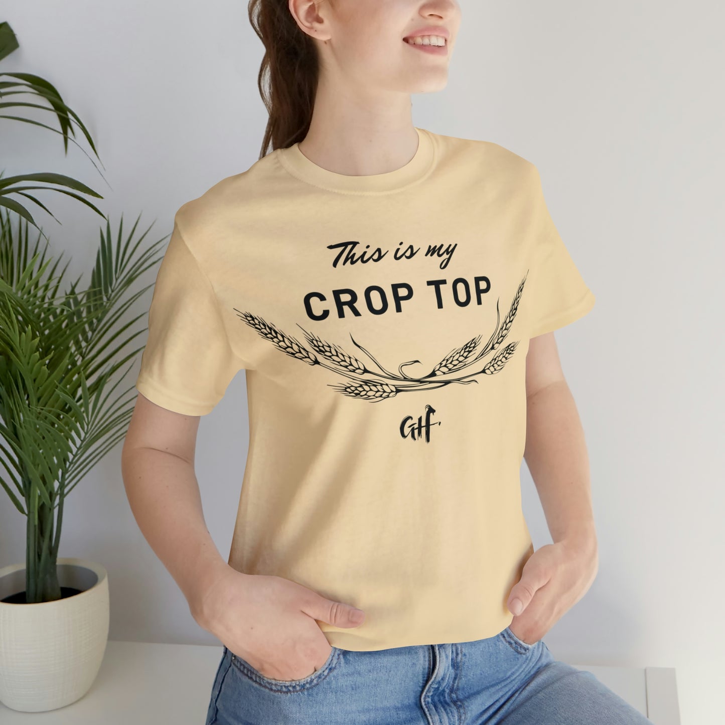 "This is my Crop Top" One Sided Unisex Jersey Short Sleeve Tee (Printed on Front)