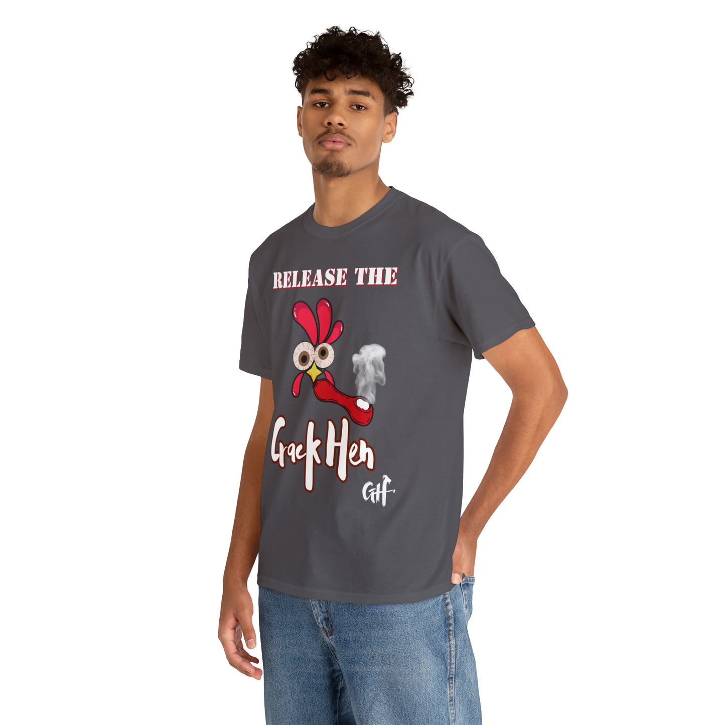 "Release the Crack Hen" One Sided Gildan 5000 Unisex Heavy Cotton Tee (Printed on Front)