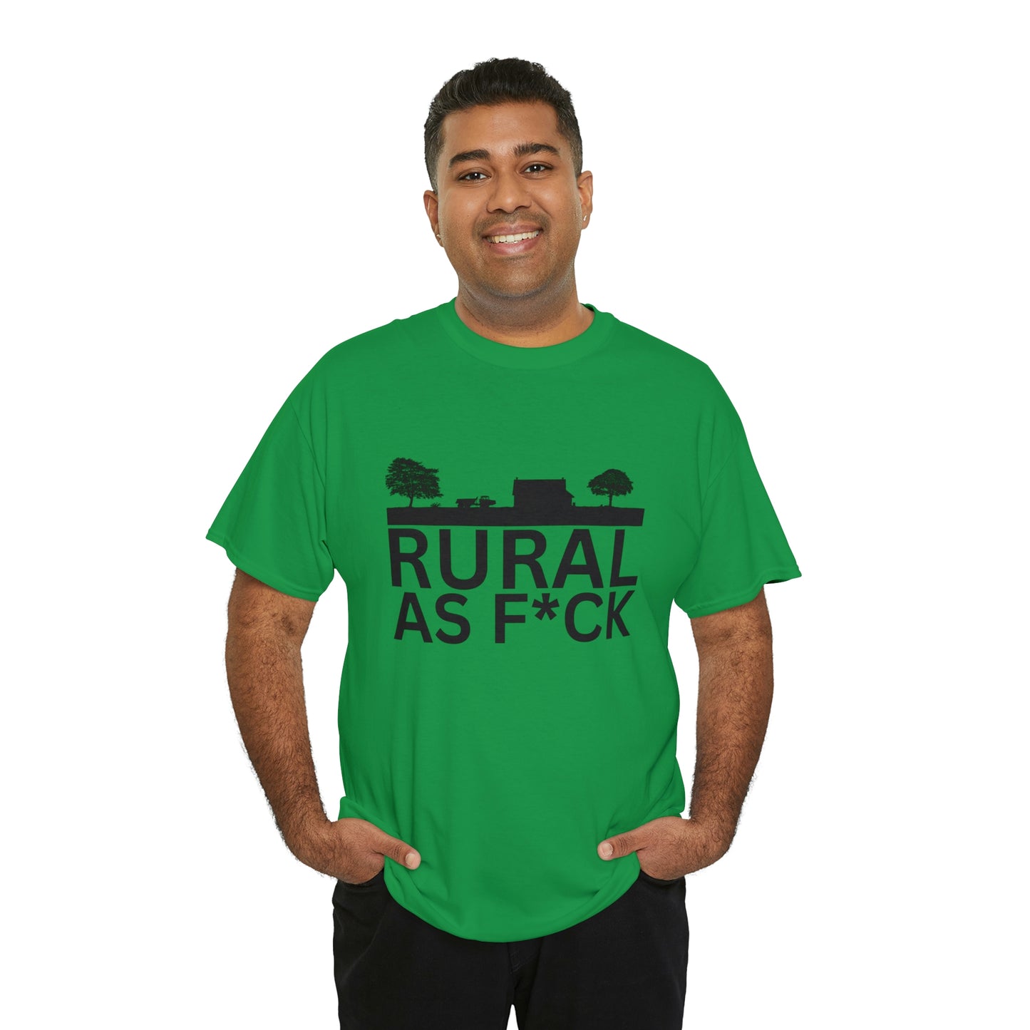 "Rural AF" One sided Gildan 5000 Unisex Heavy Cotton Tee (Printed on Front)