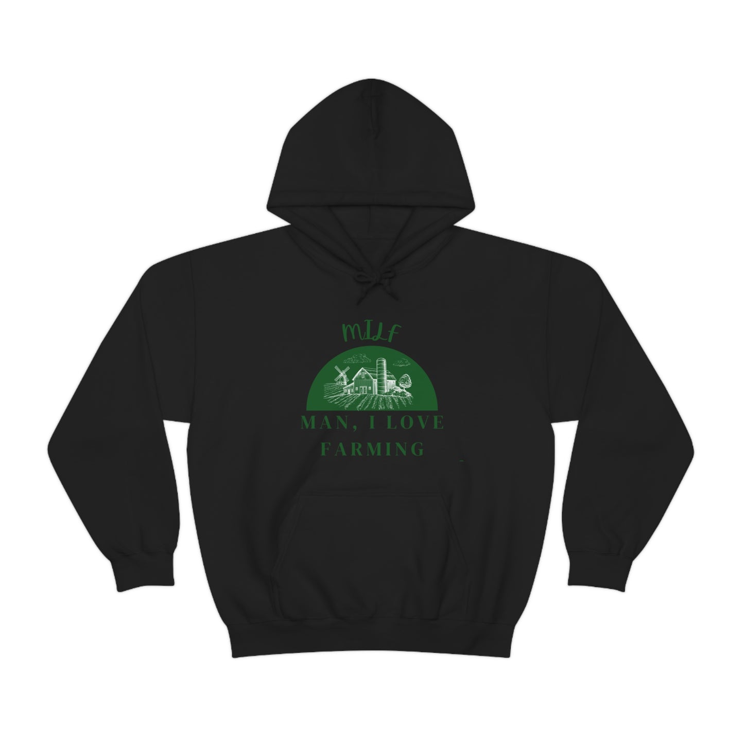 MILF Man, I Love Farming Unisex Heavy Blend™ Hooded Sweatshirt (Printed on front)