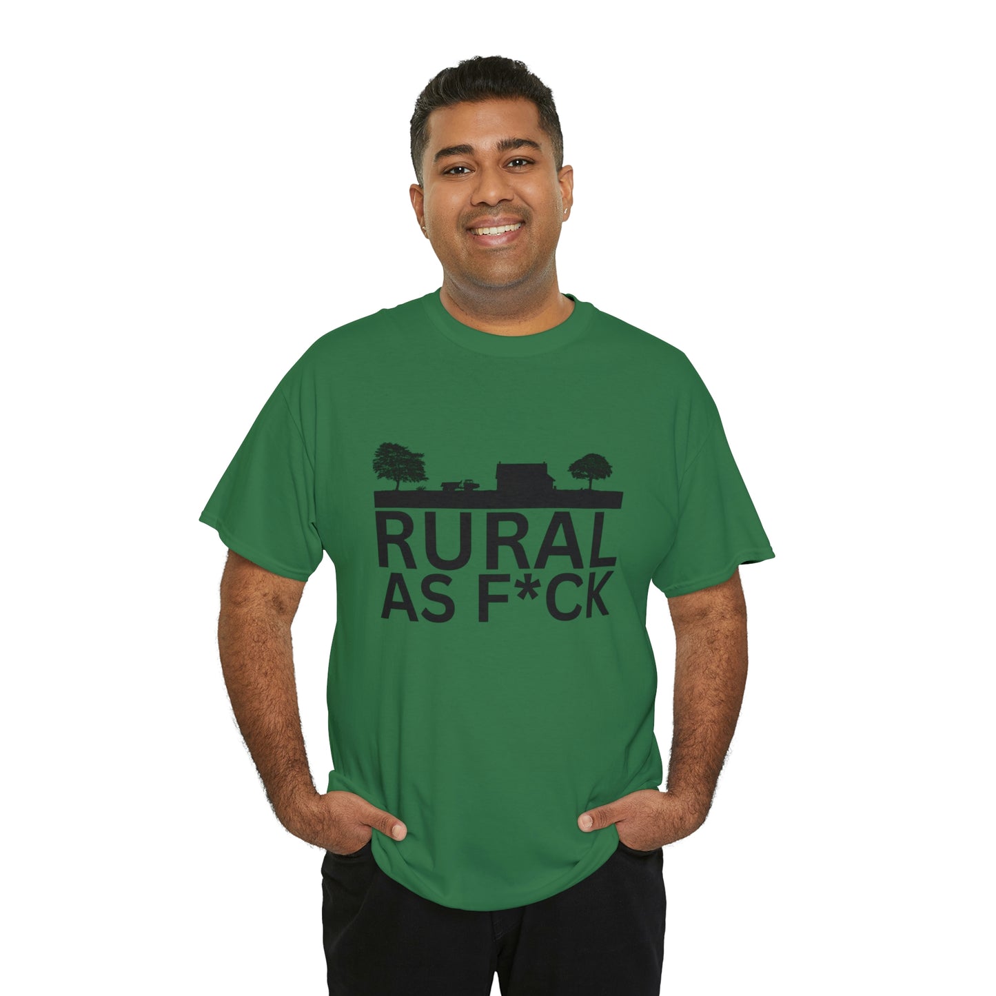 "Rural AF" One sided Gildan 5000 Unisex Heavy Cotton Tee (Printed on Front)