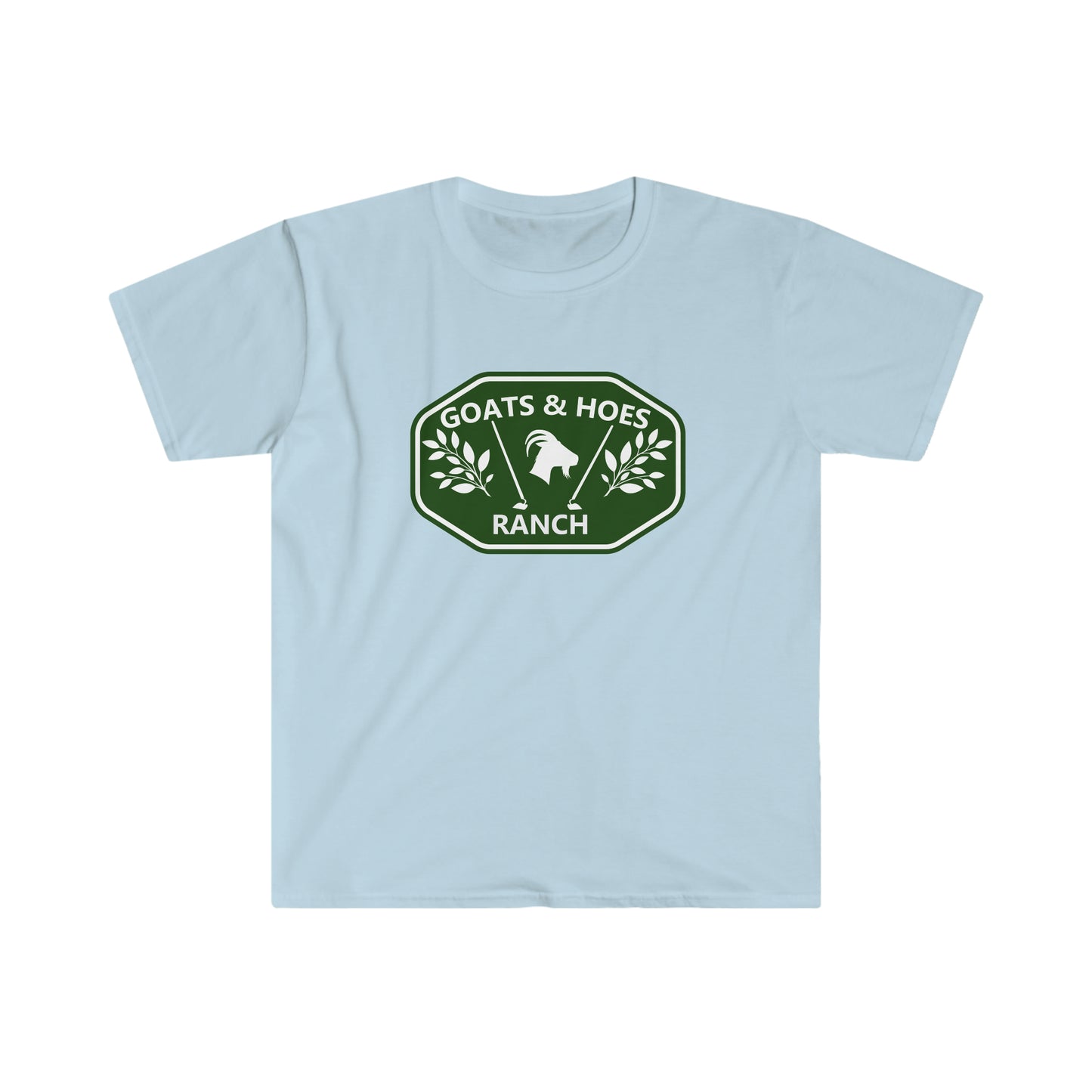 "Goats &Hoes Ranch" One Sided Unisex Softstyle T-Shirt - Printed on Front