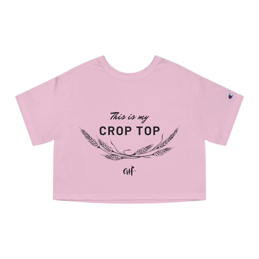 "Crop Top" One Sided Champion Women's Heritage Cropped T-Shirt (Printed on Front)