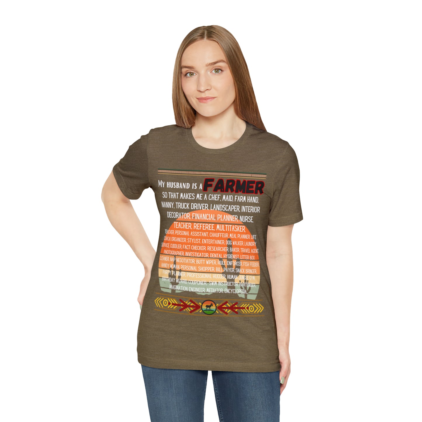 Farmer's Wife (Black Lettering) One Sided Unisex Jersey Short Sleeve Tee (Printed on Front)