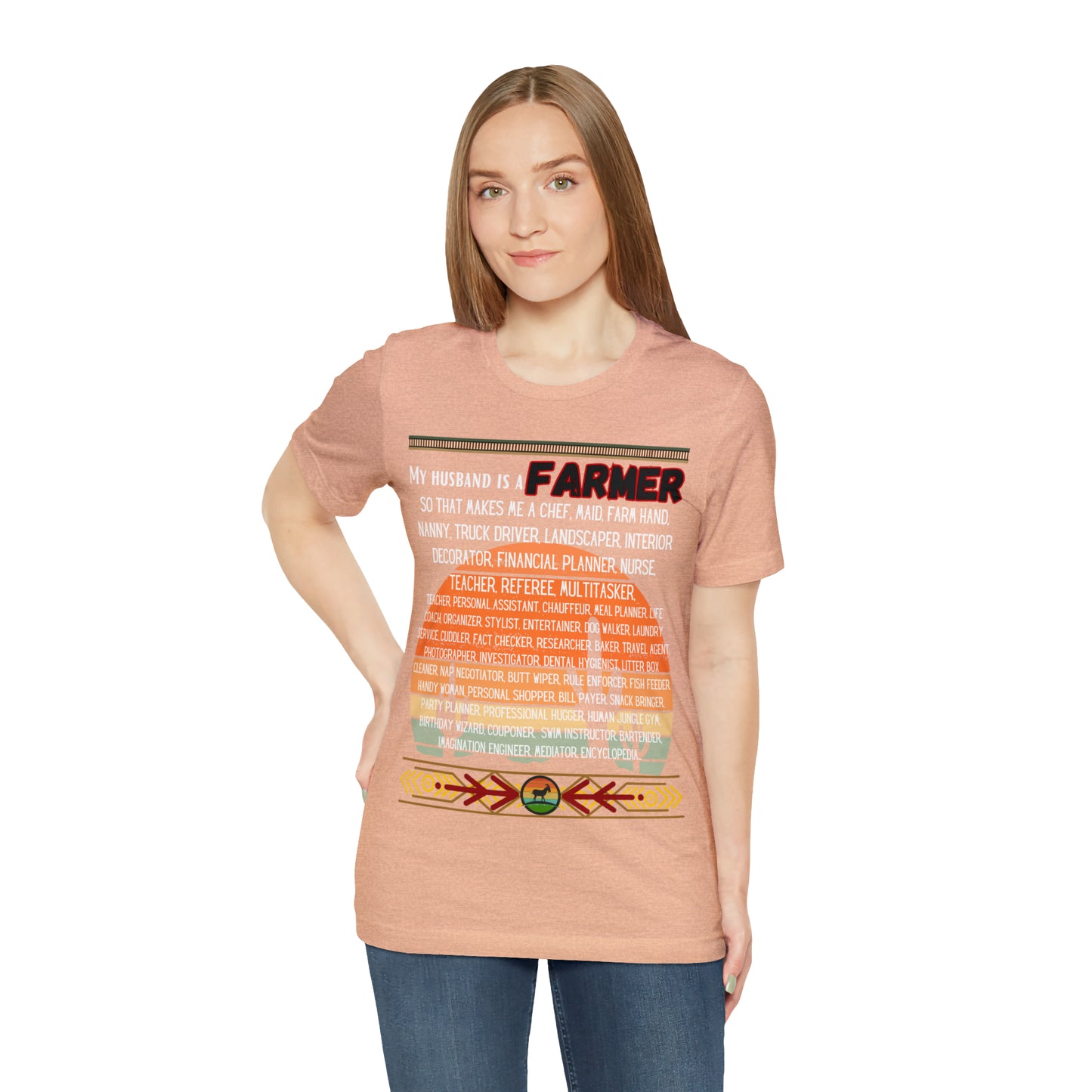 Farmer's Wife (Black Lettering) One Sided Unisex Jersey Short Sleeve Tee (Printed on Front)