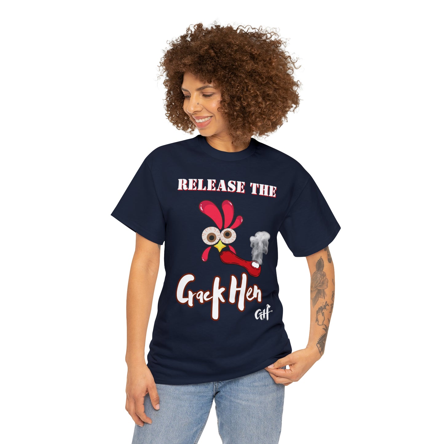 "Release the Crack Hen" One Sided Gildan 5000 Unisex Heavy Cotton Tee (Printed on Front)