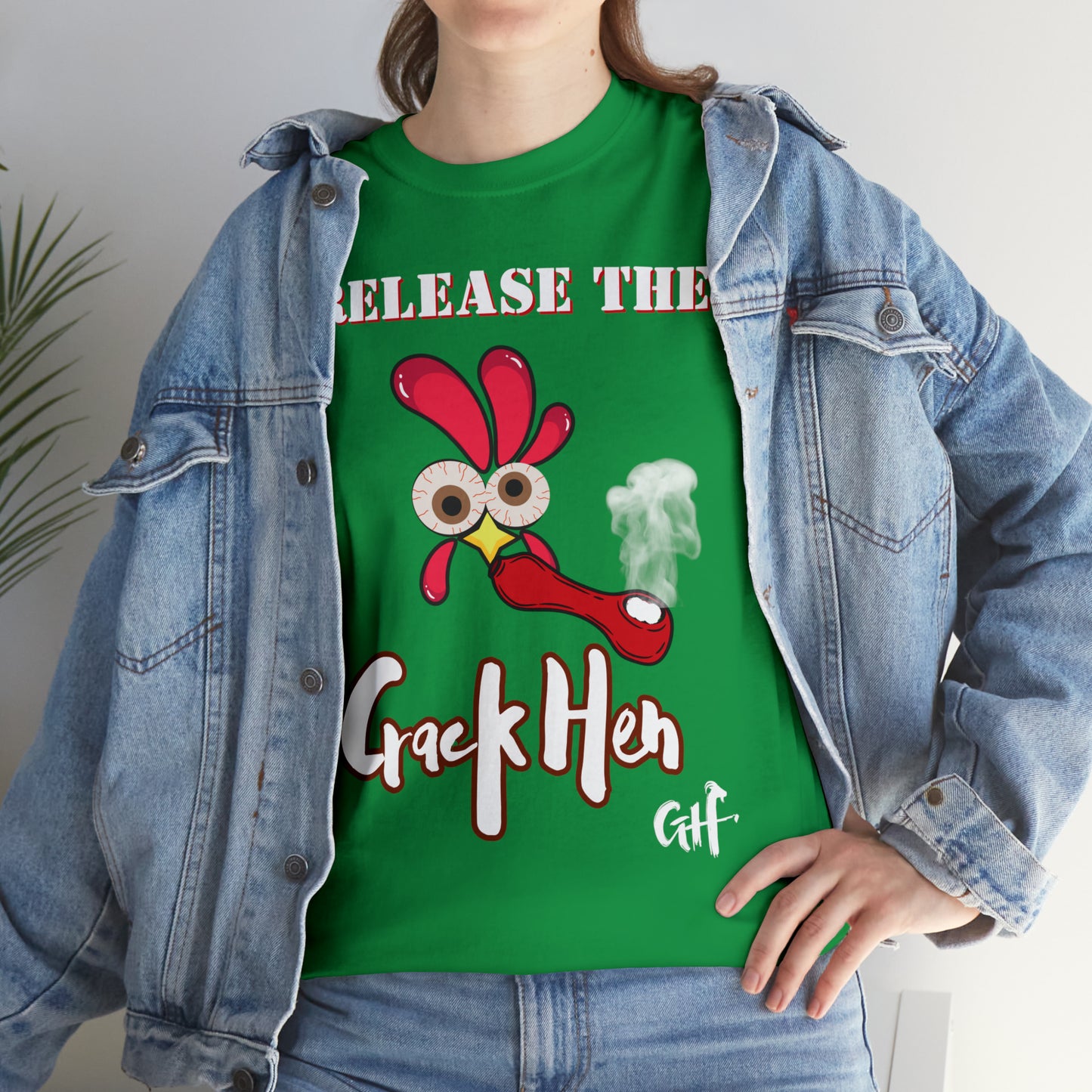 "Release the Crack Hen" One Sided Gildan 5000 Unisex Heavy Cotton Tee (Printed on Front)