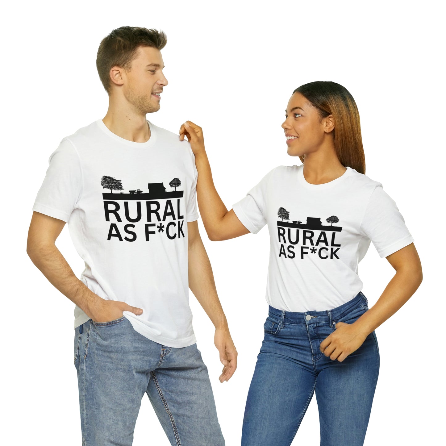 "Rural AF" One Sided Unisex Jersey Short Sleeve Tee (Printed on Front)