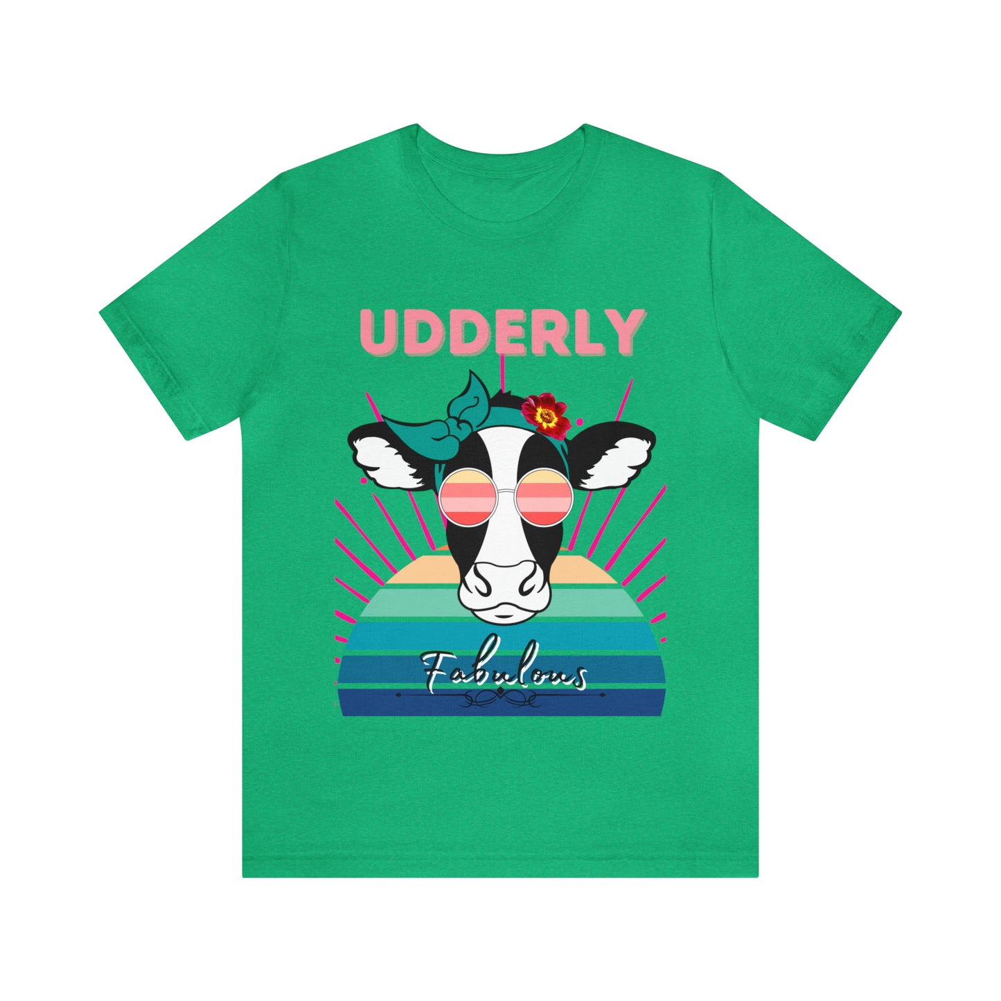 Udderly Fabulous Cow One Sided Unisex Jersey Short Sleeve Tee (Printed on front)