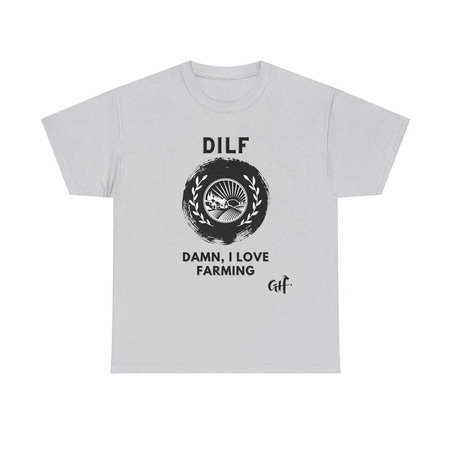 "DILF" One Sided Unisex Heavy Cotton Tee- Printed on Front