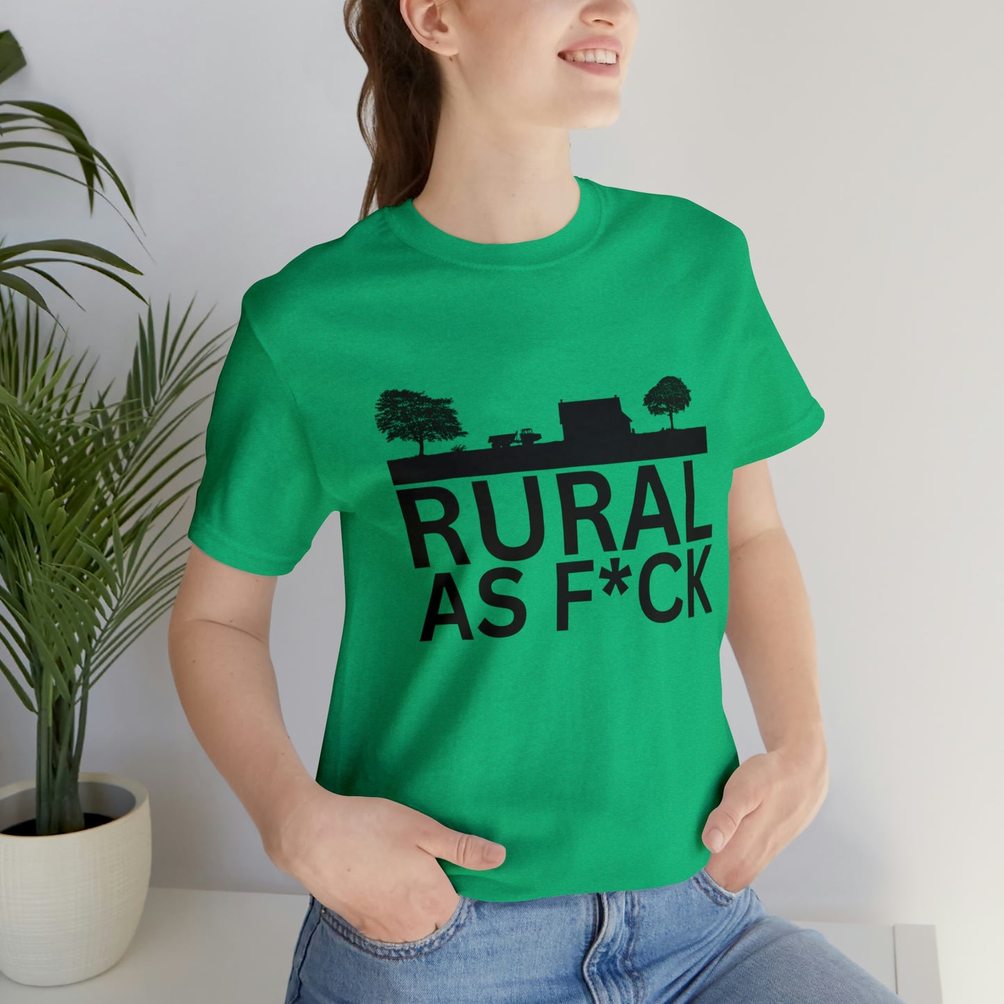 "Rural AF" One Sided Unisex Jersey Short Sleeve Tee (Printed on Front)