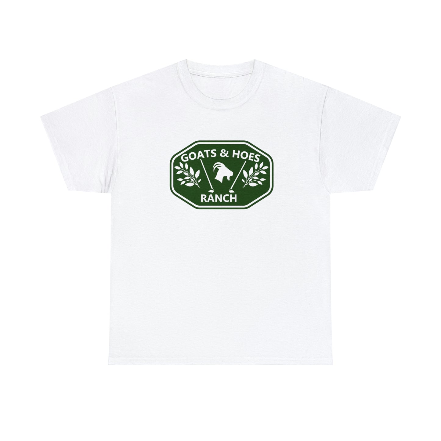 "Goats & Hoes Ranch" One Sided Unisex Heavy Cotton Tee - Printed on Front