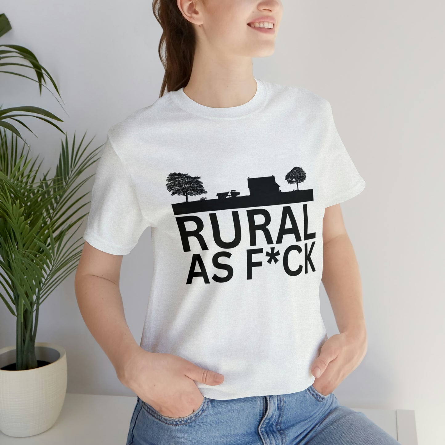 "Rural AF" One Sided Unisex Jersey Short Sleeve Tee (Printed on Front)