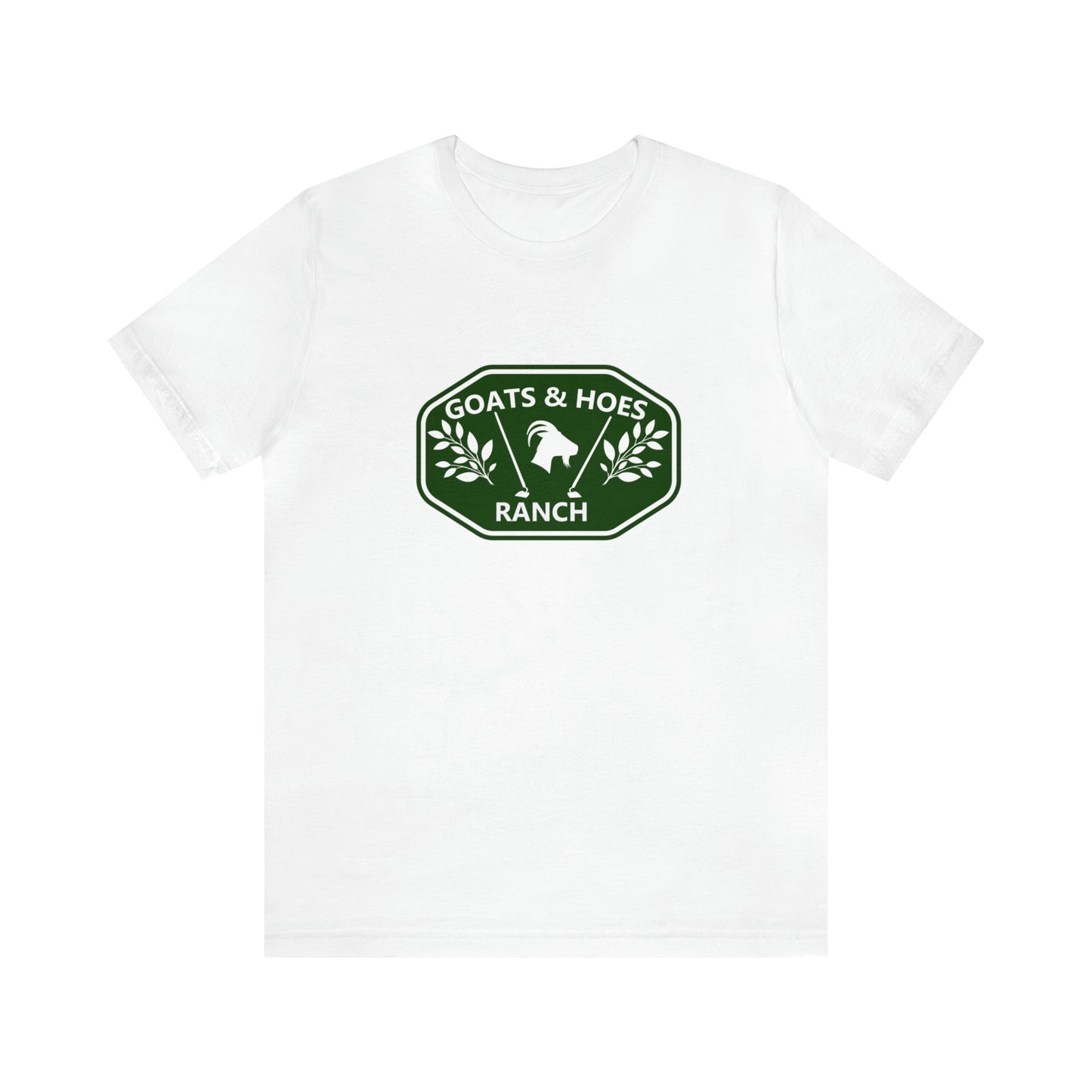 "Goats &Hoes Ranch" One Sided Unisex Jersey Short Sleeve Tee - Printed on Front