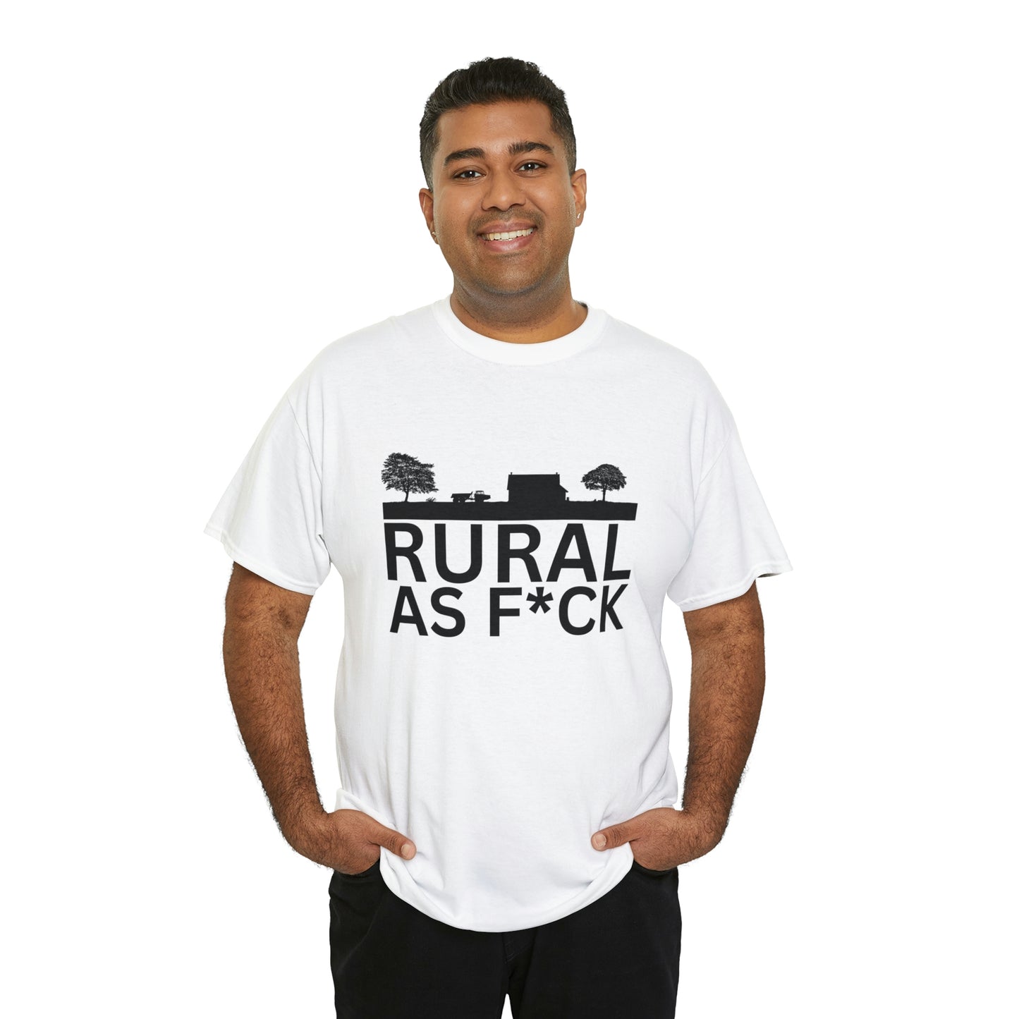 "Rural AF" One sided Gildan 5000 Unisex Heavy Cotton Tee (Printed on Front)