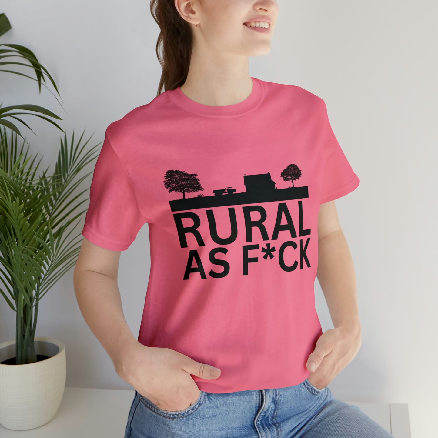 "Rural AF" One Sided Unisex Jersey Short Sleeve Tee (Printed on Front)