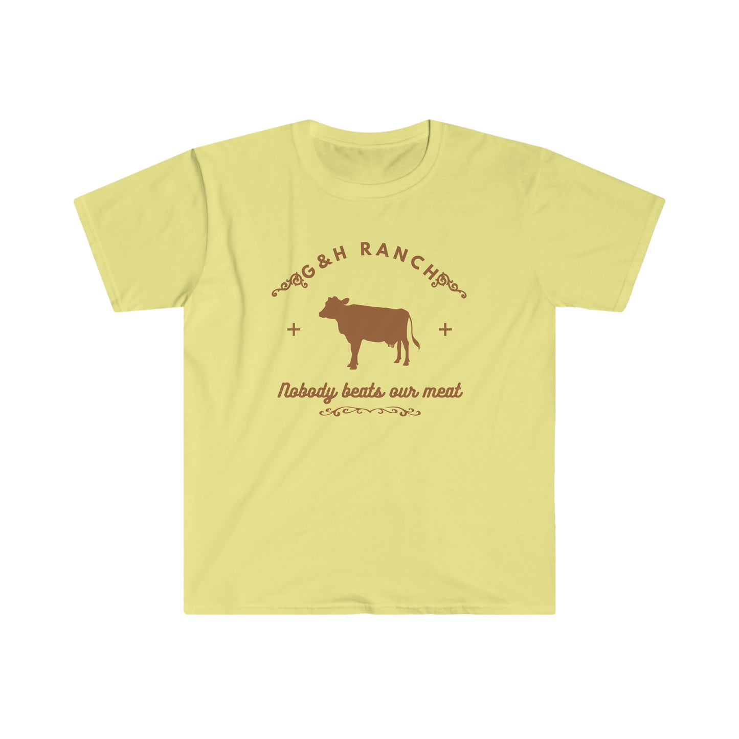 "G & H Meat" One Sided Unisex Softstyle T-Shirt- Printed on Front