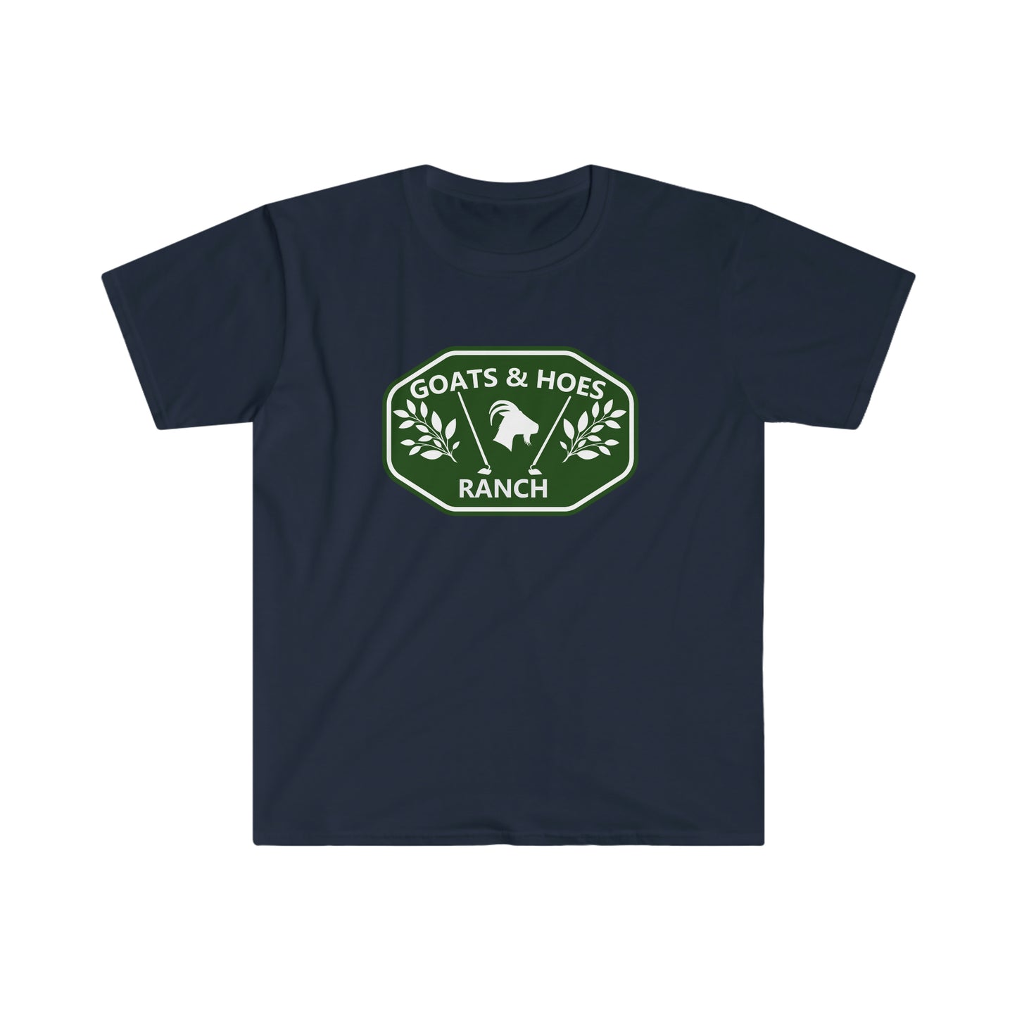 "Goats &Hoes Ranch" One Sided Unisex Softstyle T-Shirt - Printed on Front