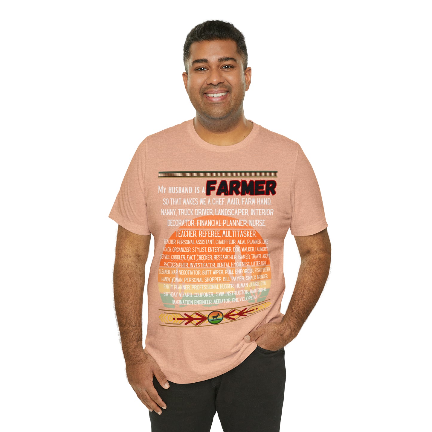 Farmer's Wife (Black Lettering) One Sided Unisex Jersey Short Sleeve Tee (Printed on Front)