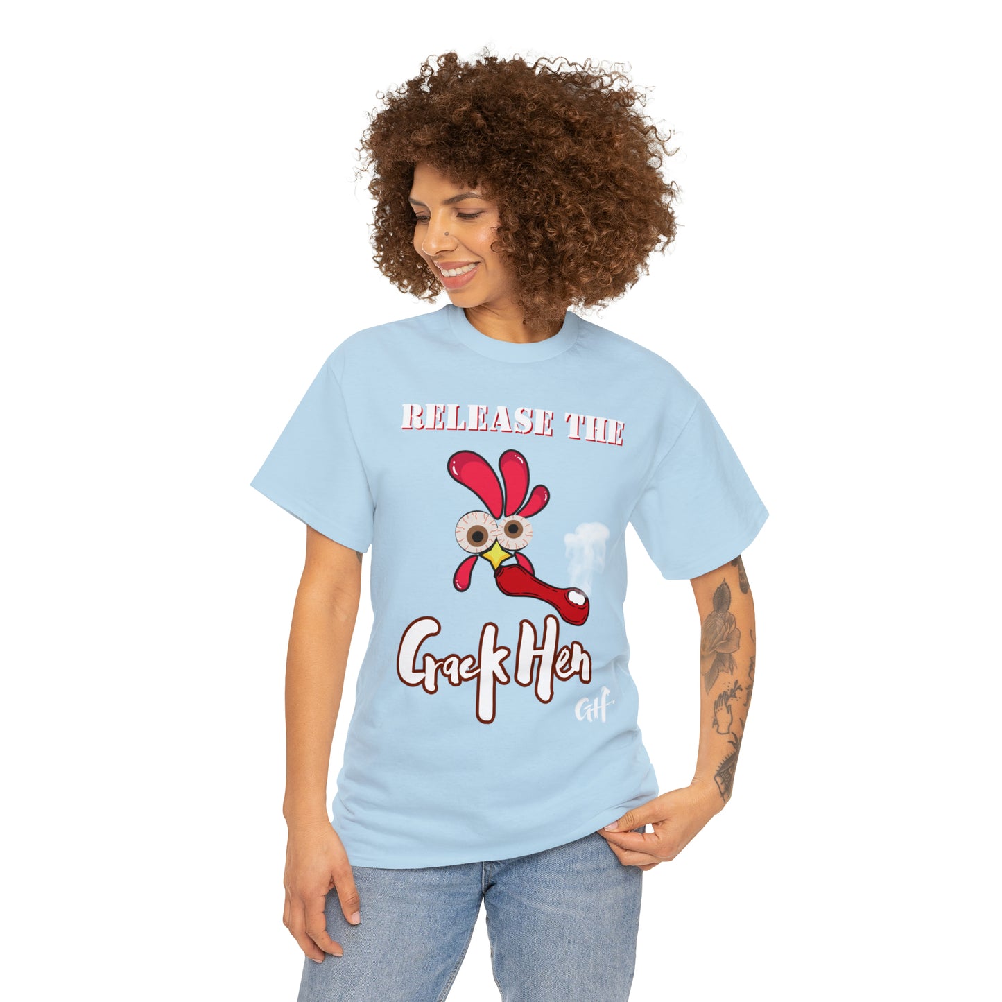 "Release the Crack Hen" One Sided Gildan 5000 Unisex Heavy Cotton Tee (Printed on Front)