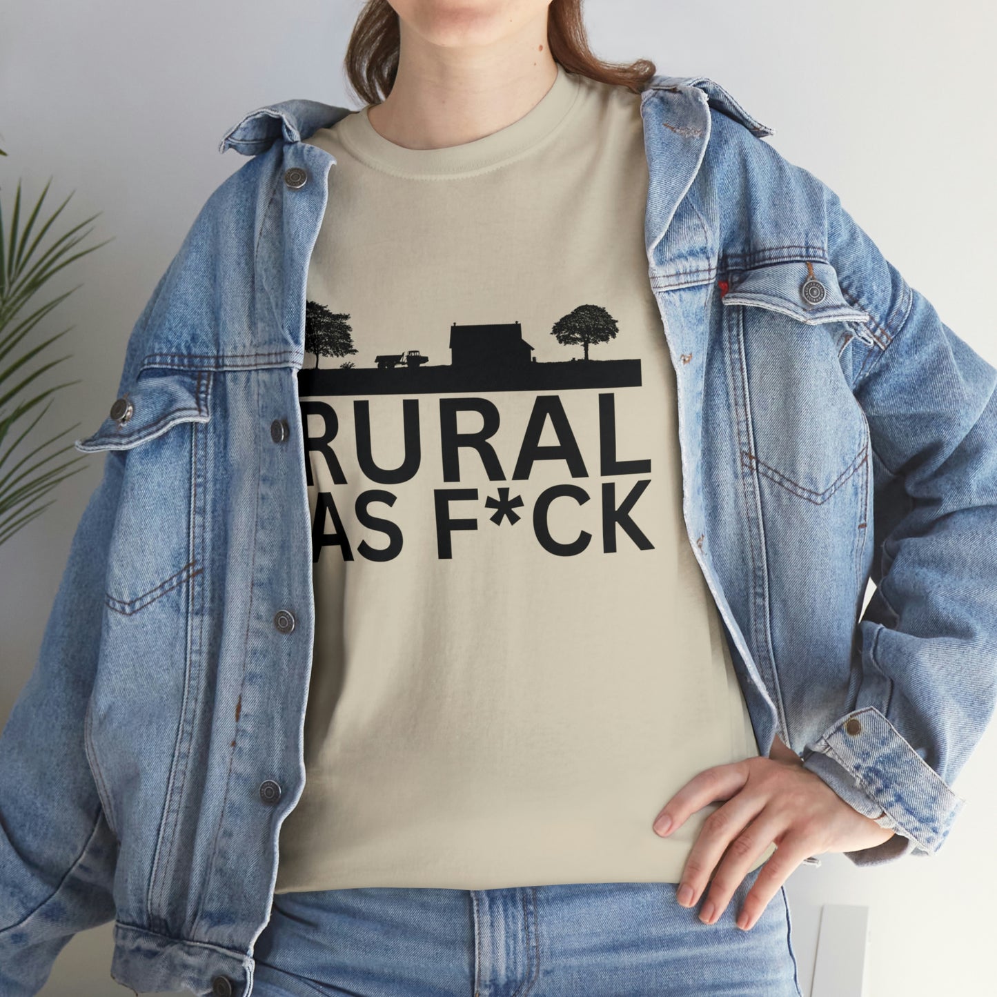 "Rural AF" One sided Gildan 5000 Unisex Heavy Cotton Tee (Printed on Front)