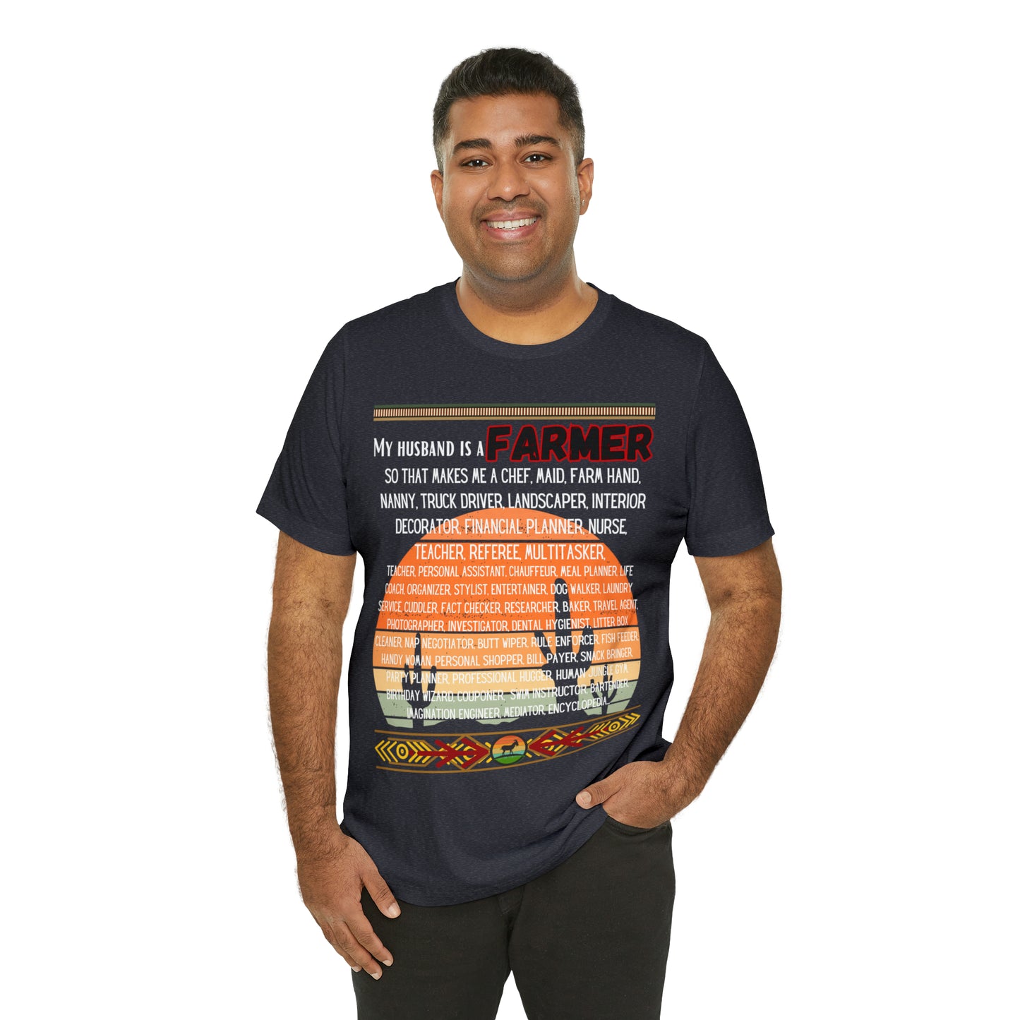 Farmer's Wife (Black Lettering) One Sided Unisex Jersey Short Sleeve Tee (Printed on Front)