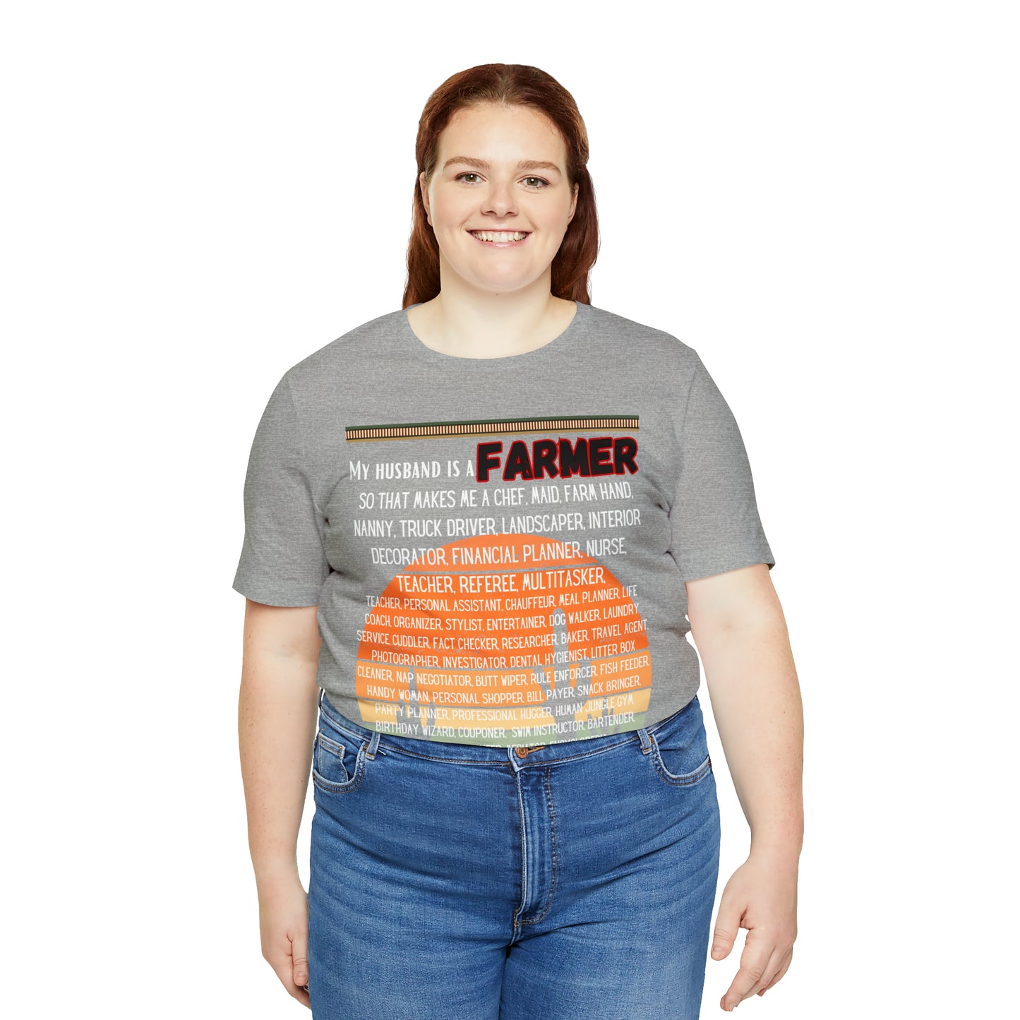 Farmer's Wife (Black Lettering) One Sided Unisex Jersey Short Sleeve Tee (Printed on Front)