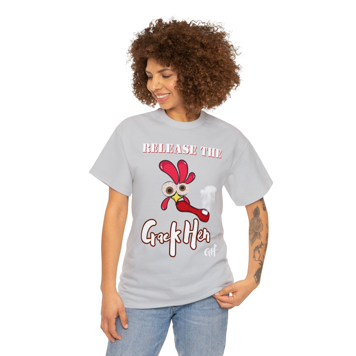 "Release the Crack Hen" One Sided Gildan 5000 Unisex Heavy Cotton Tee (Printed on Front)