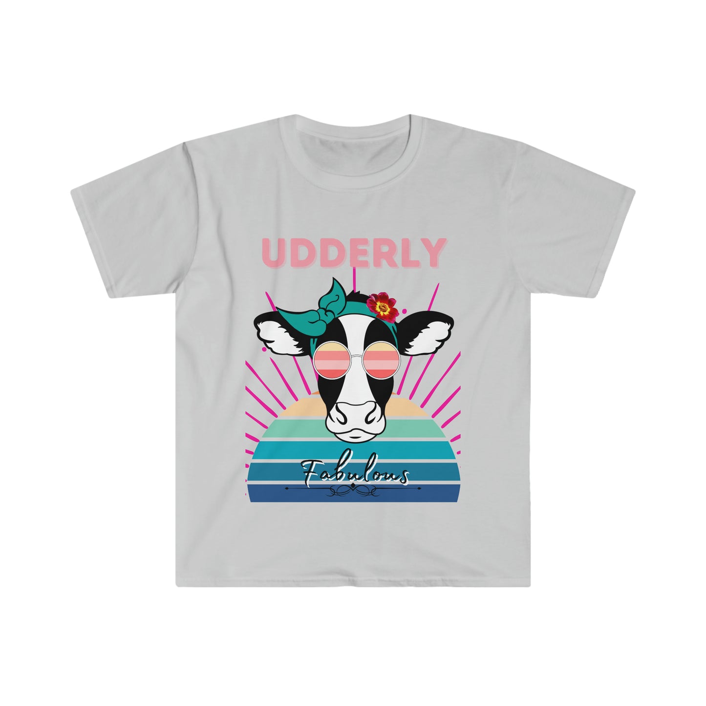 Udderly Fabulous Cow One Sided Unisex Softstyle T-Shirt (Printed on Front)