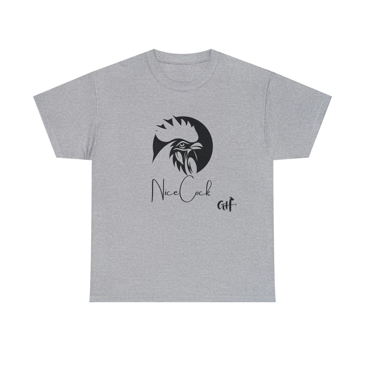 "Nice Cock" Rooster One Sided Unisex Heavy Cotton Tee - Printed on Front