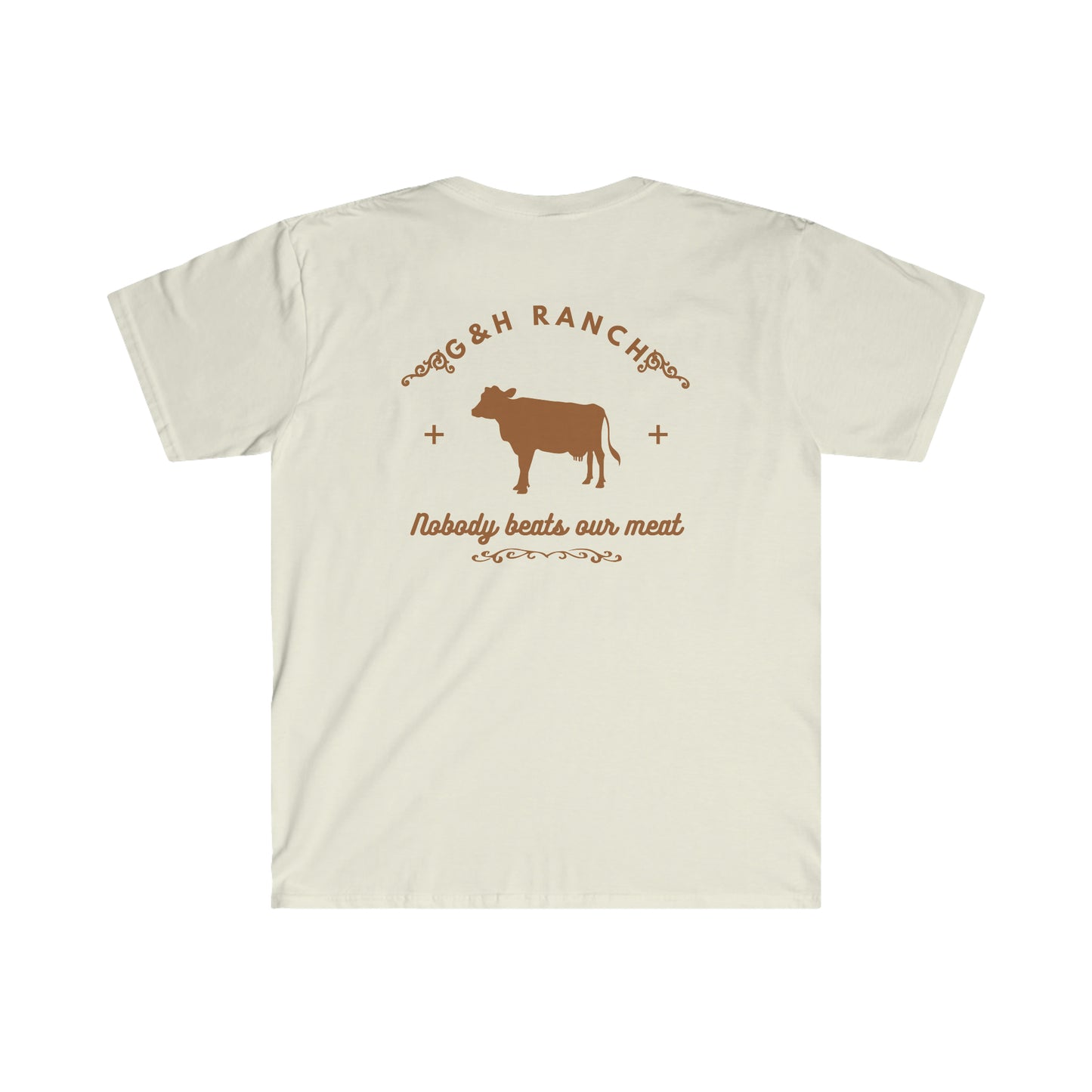 "G & H Meat" One Sided Unisex Softstyle T-Shirt- Printed on Back