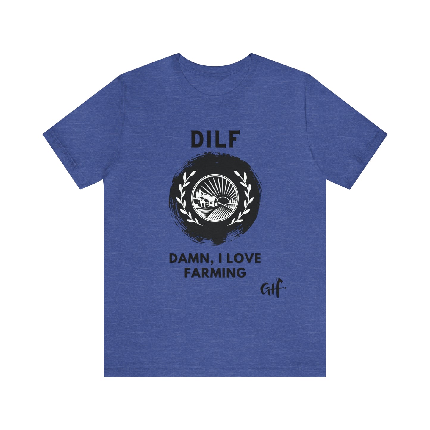 "DILF Farming" One Sided Unisex Jersey Short Sleeve Tee - Printed on Front