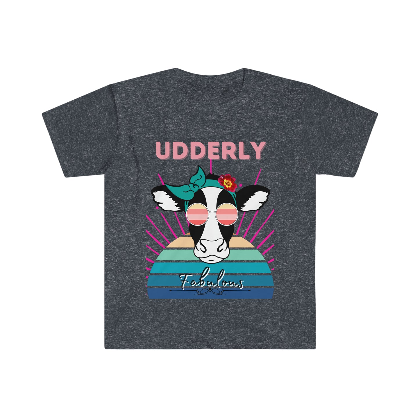 Udderly Fabulous Cow One Sided Unisex Softstyle T-Shirt (Printed on Front)