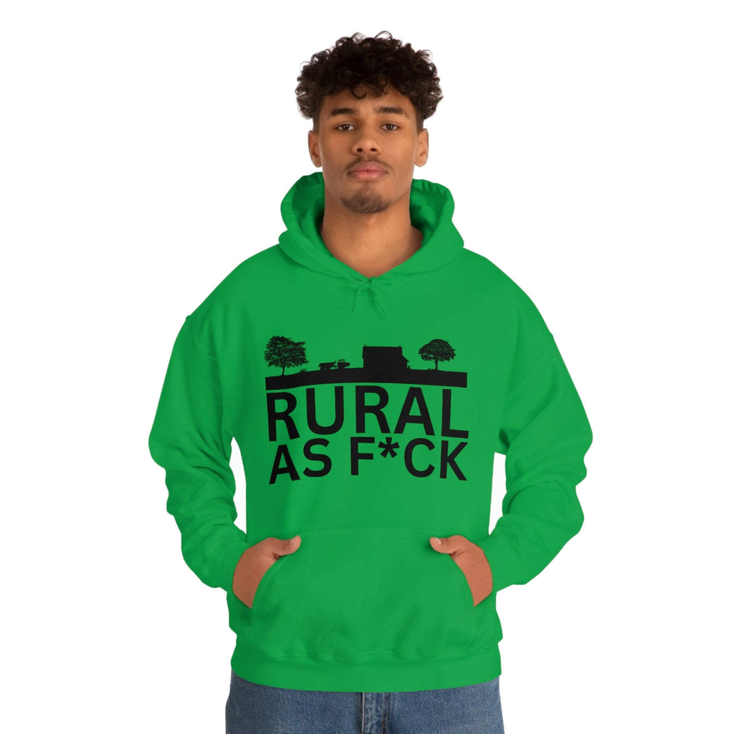 Funny Farming Hoodie Unisex Heavy Blend™ Hooded Sweatshirt Rural AF (Printed on Front)