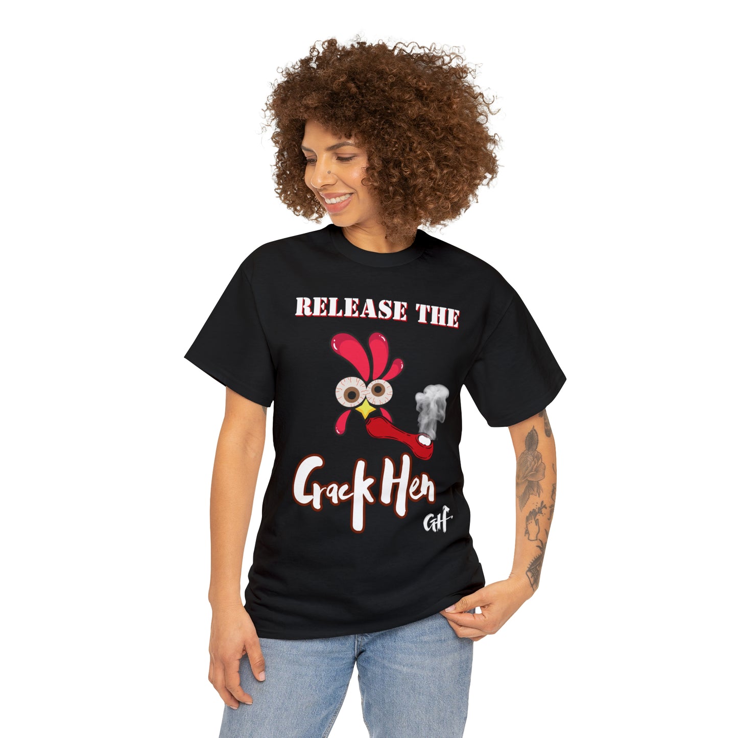 "Release the Crack Hen" One Sided Gildan 5000 Unisex Heavy Cotton Tee (Printed on Front)