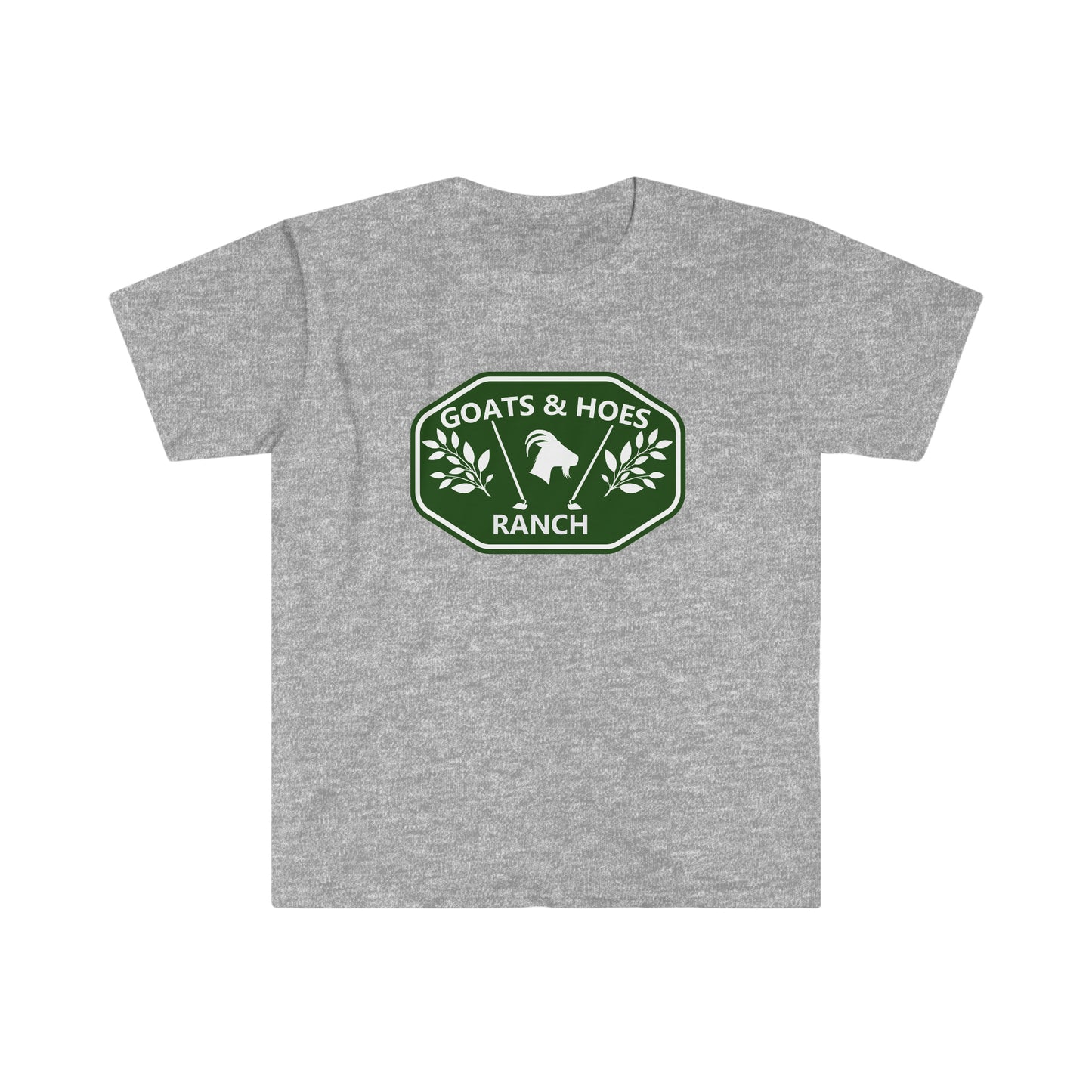 "Goats &Hoes Ranch" One Sided Unisex Softstyle T-Shirt - Printed on Front