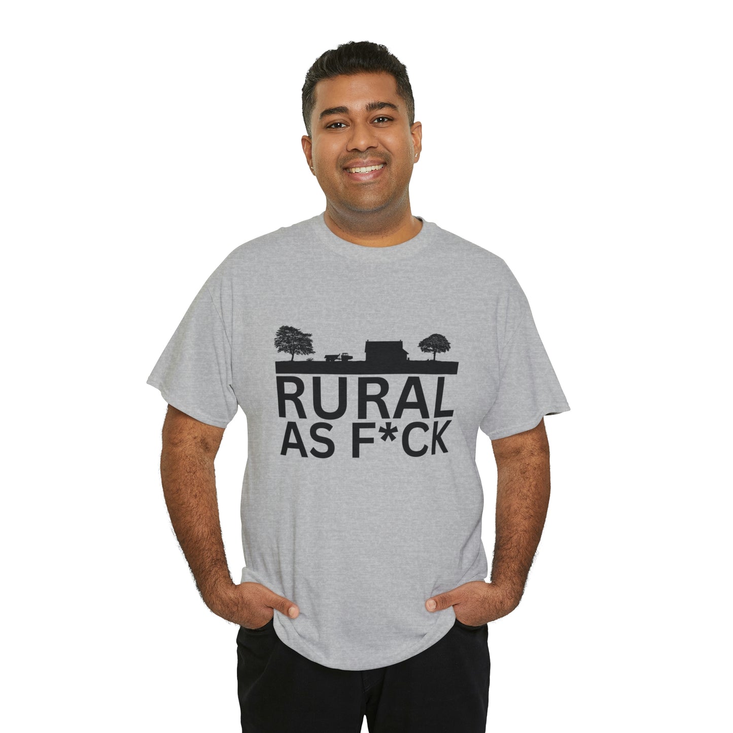 "Rural AF" One sided Gildan 5000 Unisex Heavy Cotton Tee (Printed on Front)