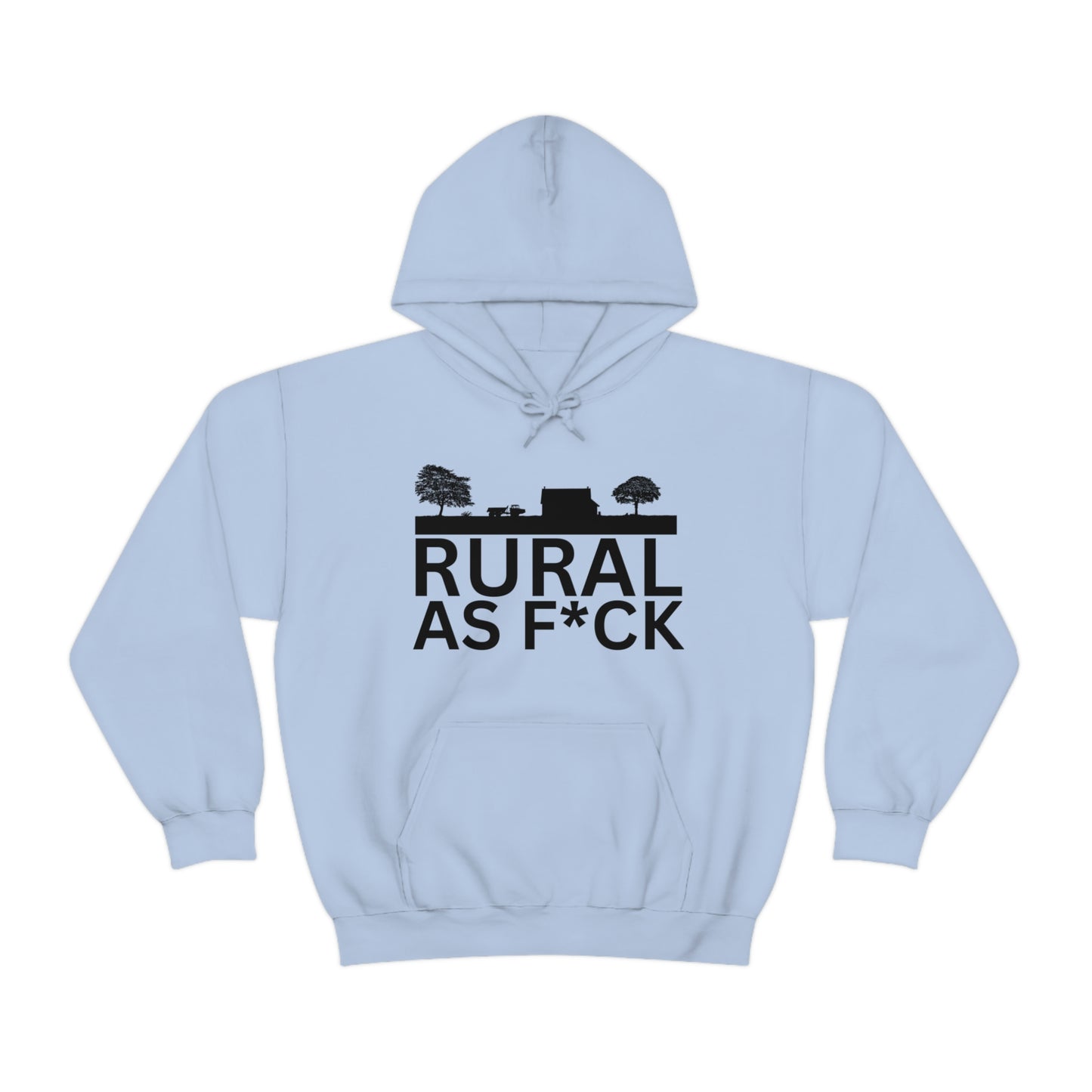 Funny Farming Hoodie Unisex Heavy Blend™ Hooded Sweatshirt Rural AF (Printed on Front)