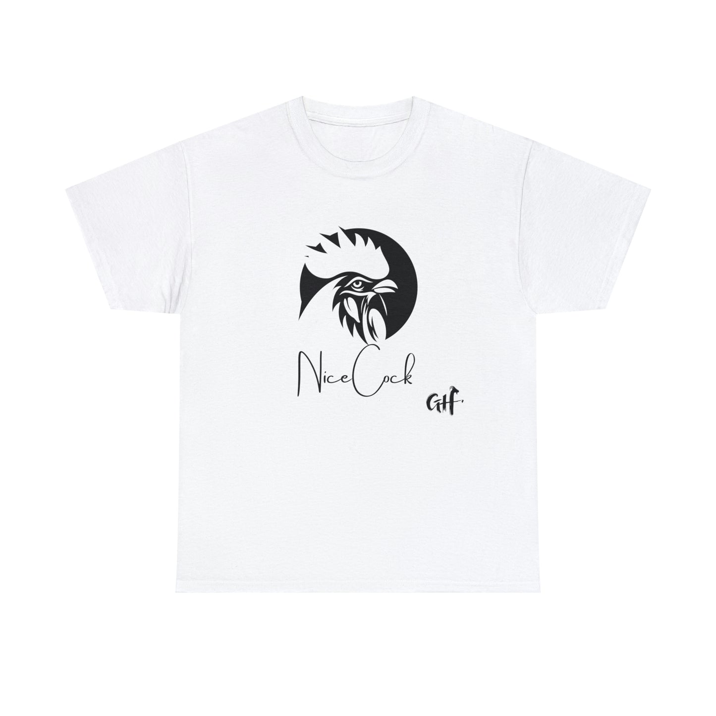 "Nice Cock" Rooster One Sided Unisex Heavy Cotton Tee - Printed on Front