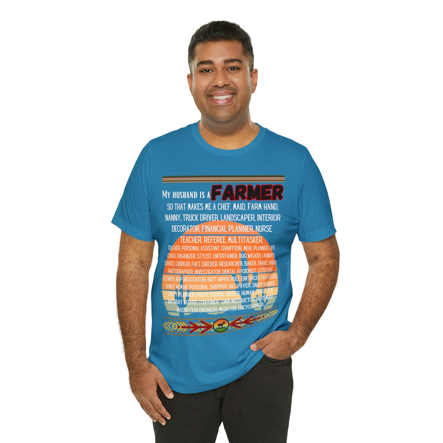 Farmer's Wife (Black Lettering) One Sided Unisex Jersey Short Sleeve Tee (Printed on Front)