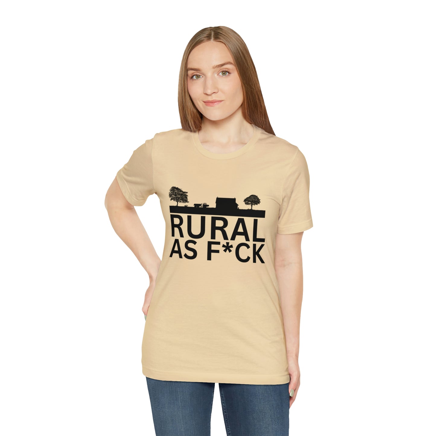 "Rural AF" One Sided Unisex Jersey Short Sleeve Tee (Printed on Front)