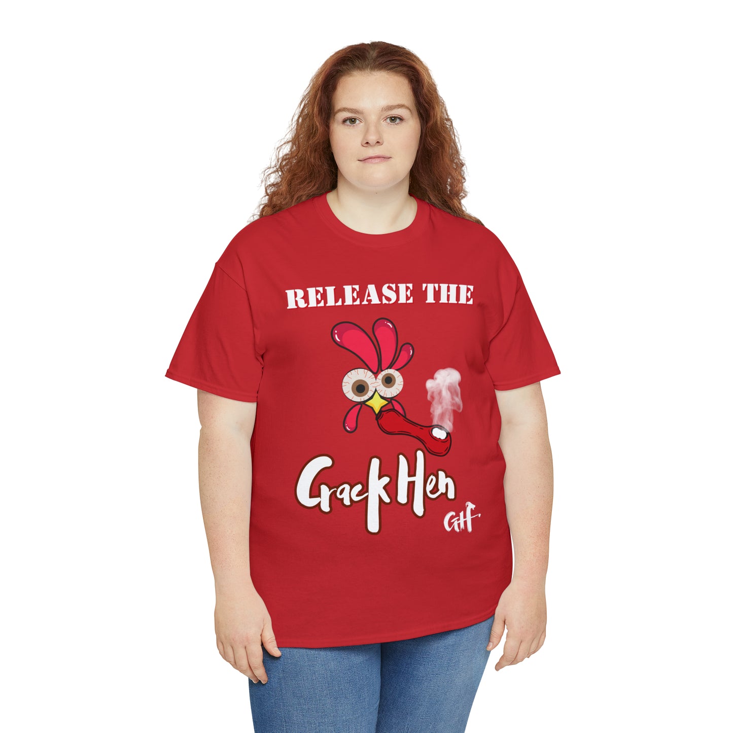 "Release the Crack Hen" One Sided Gildan 5000 Unisex Heavy Cotton Tee (Printed on Front)