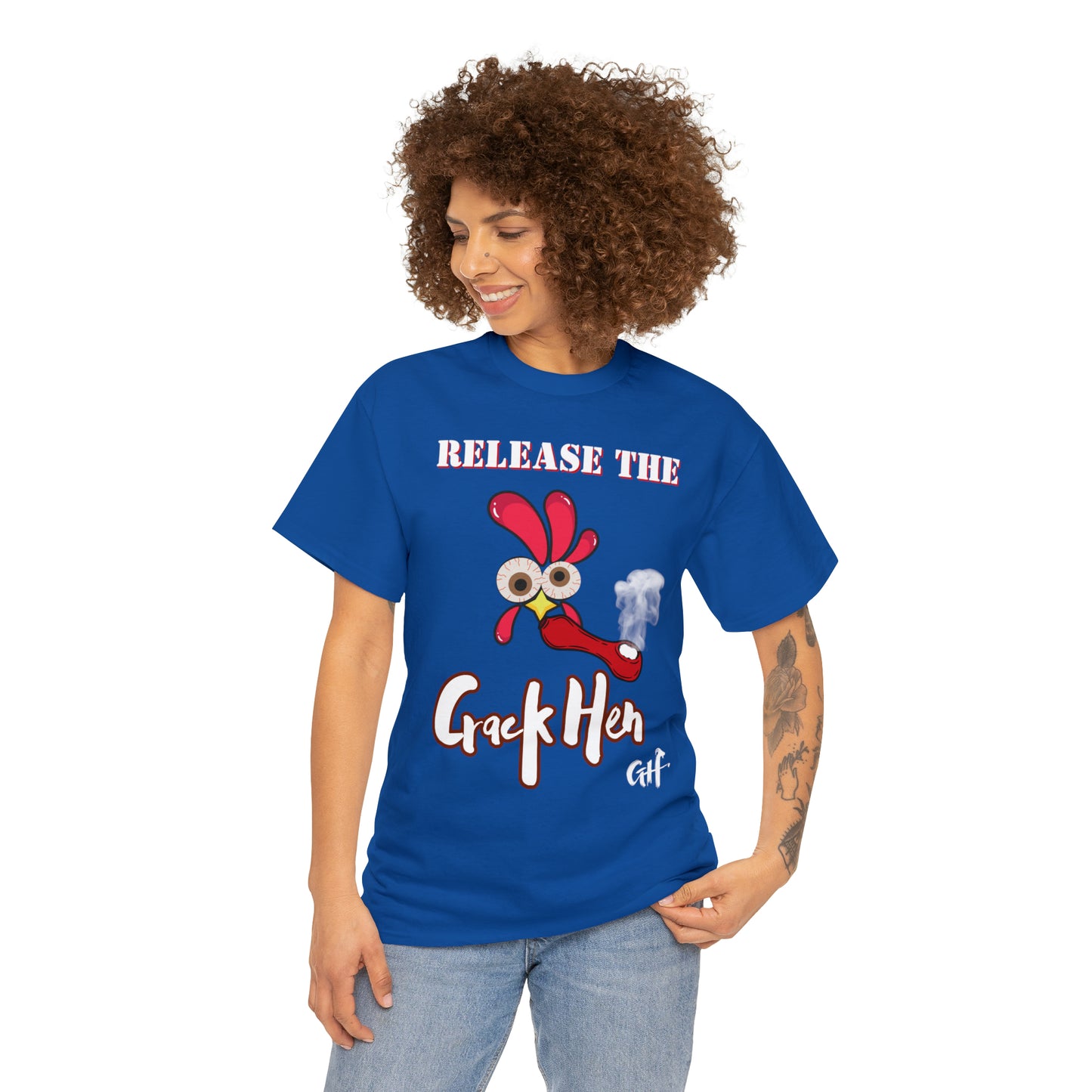 "Release the Crack Hen" One Sided Gildan 5000 Unisex Heavy Cotton Tee (Printed on Front)