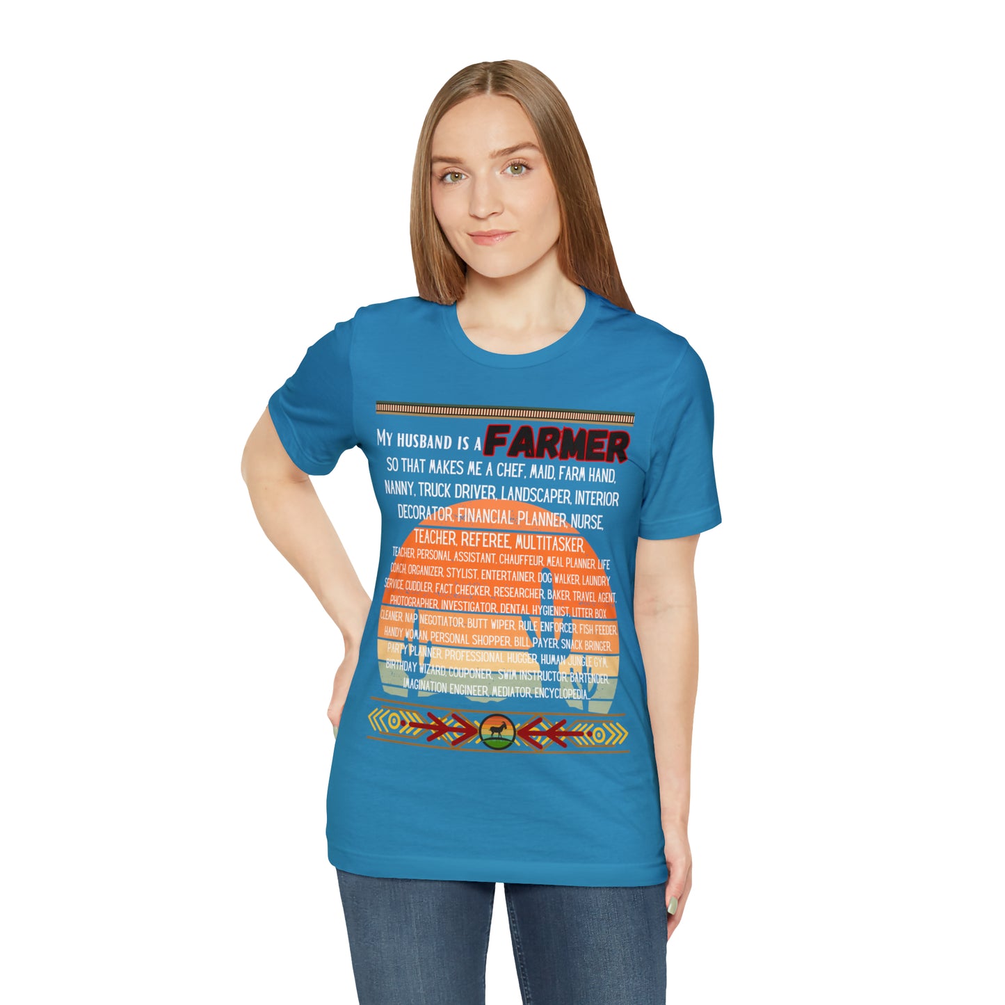Farmer's Wife (Black Lettering) One Sided Unisex Jersey Short Sleeve Tee (Printed on Front)
