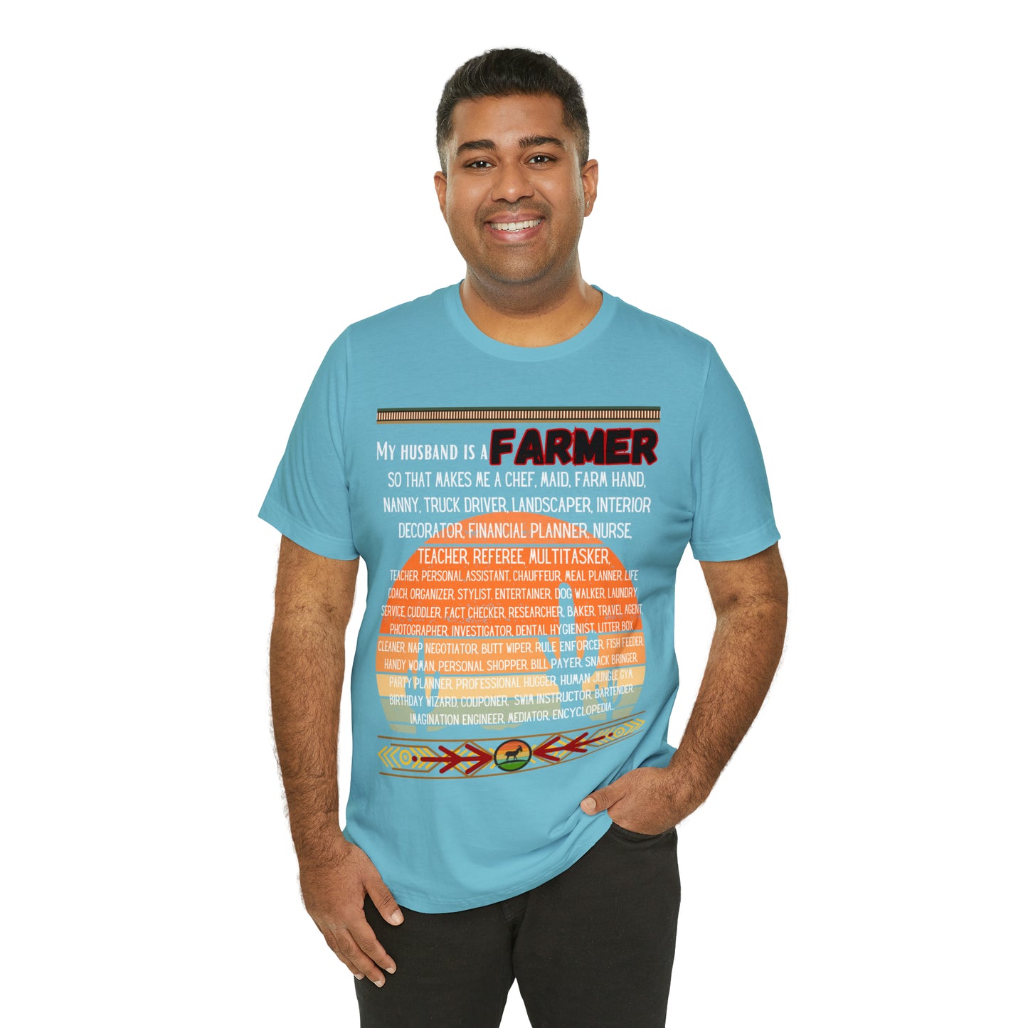 Farmer's Wife (Black Lettering) One Sided Unisex Jersey Short Sleeve Tee (Printed on Front)