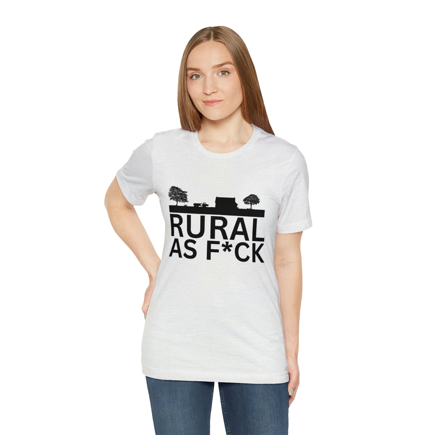 "Rural AF" One Sided Unisex Jersey Short Sleeve Tee (Printed on Front)