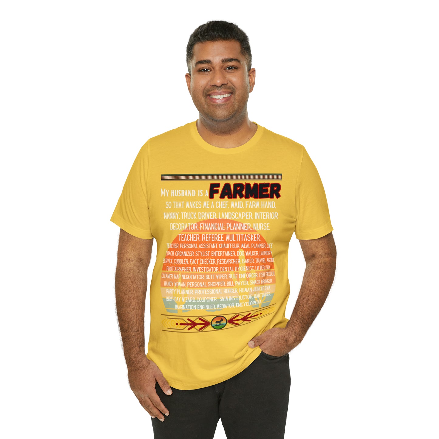 Farmer's Wife (Black Lettering) One Sided Unisex Jersey Short Sleeve Tee (Printed on Front)