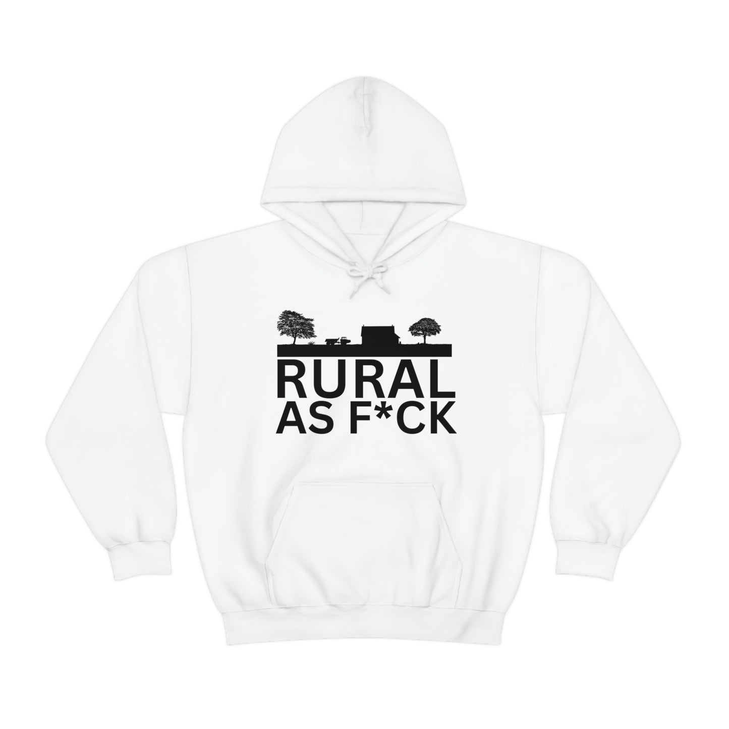 Funny Farming Hoodie Unisex Heavy Blend™ Hooded Sweatshirt Rural AF (Printed on Front)