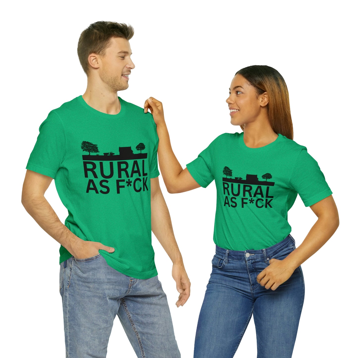 "Rural AF" One Sided Unisex Jersey Short Sleeve Tee (Printed on Front)